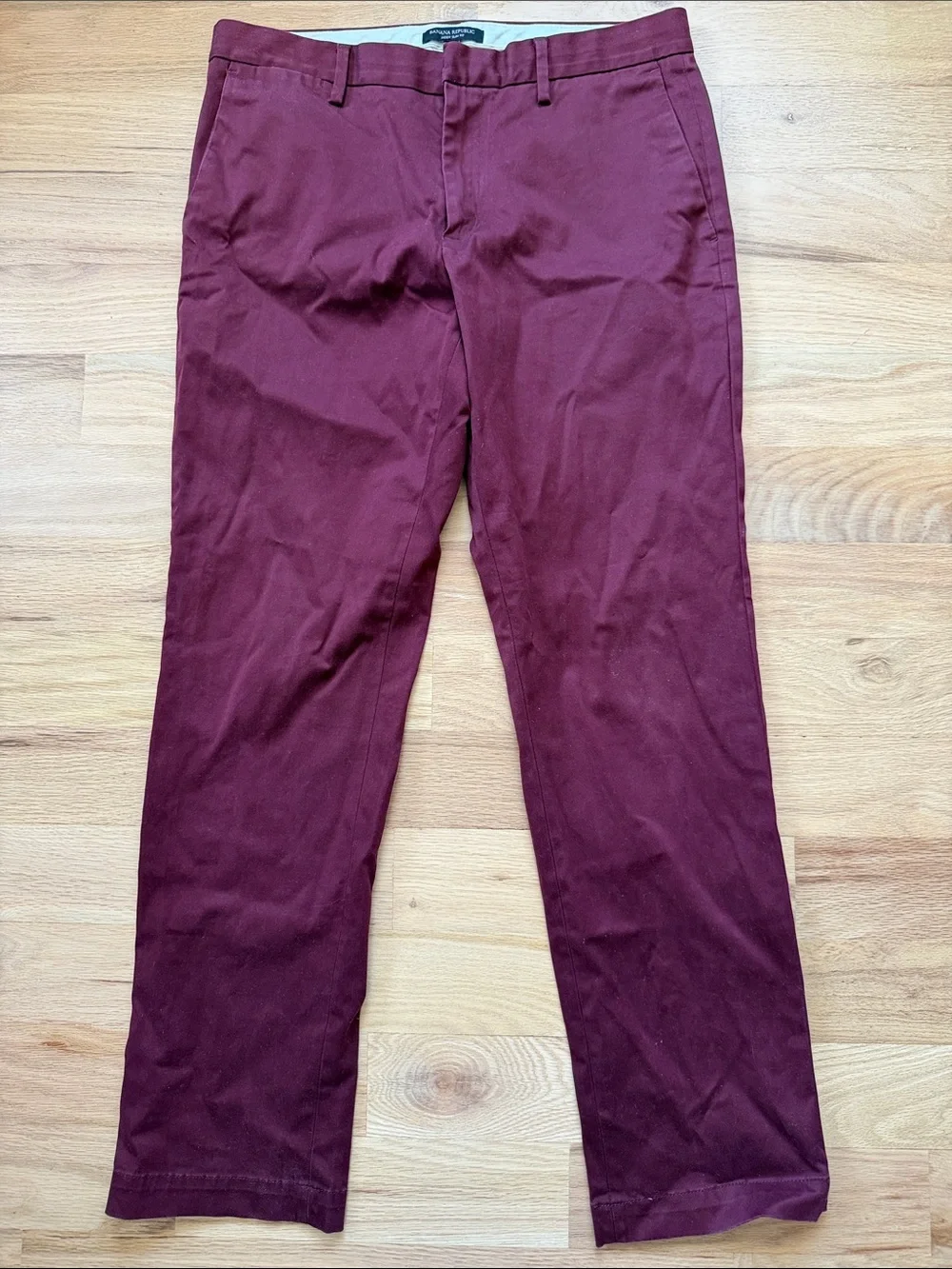 Banana Republic Maroon Aiden Rapid Movement Stretch Slim Fit Chinos 33